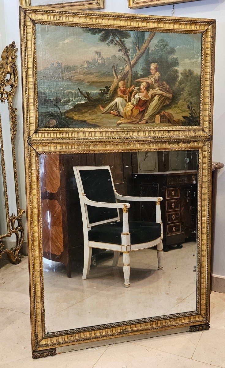 Trumeau En Bois Sculpté Et Doré Epoque Louis XVI XVIII ème