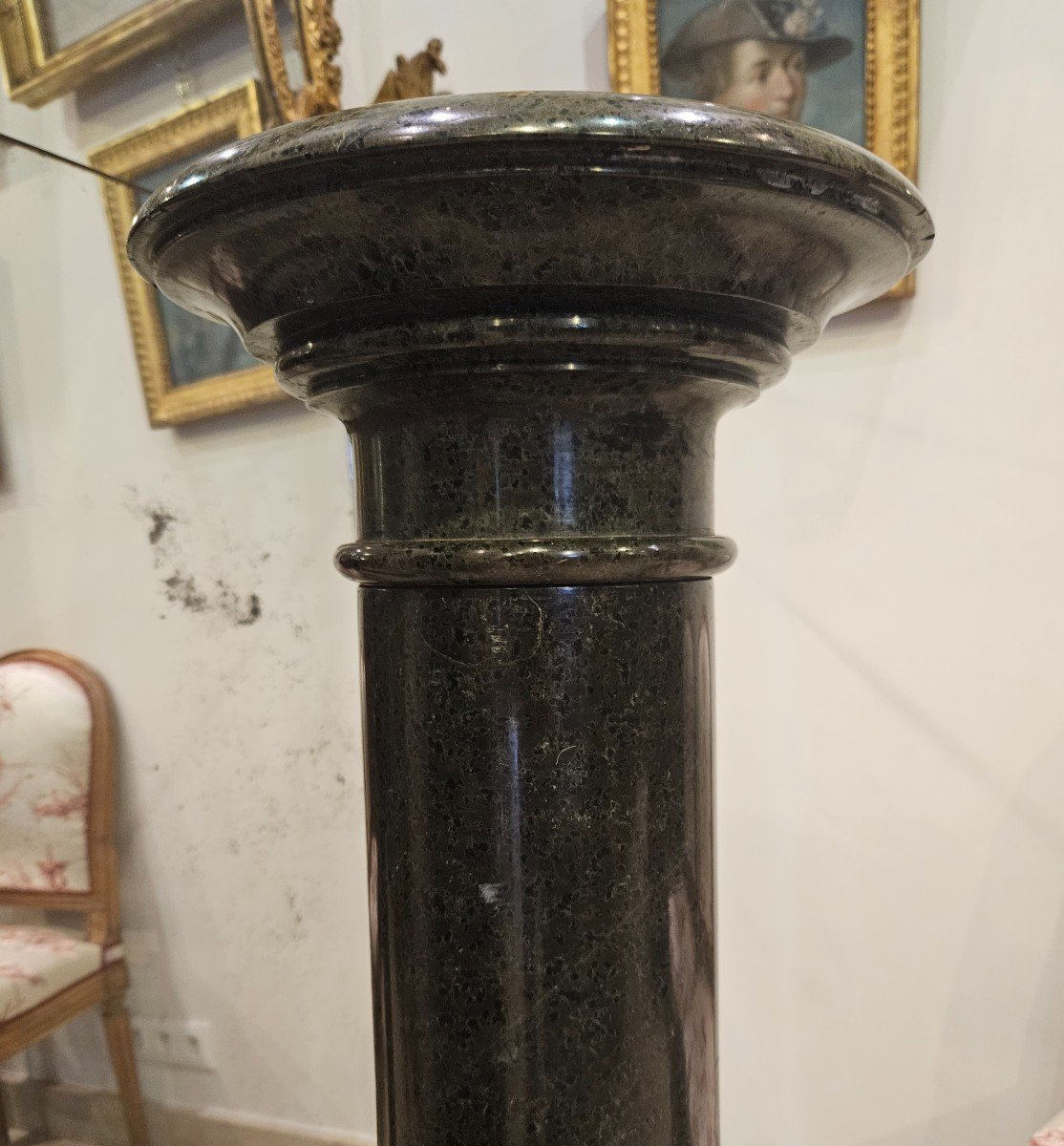 Colonne De Style Louis XVI En Serpentine XIX ème -photo-2