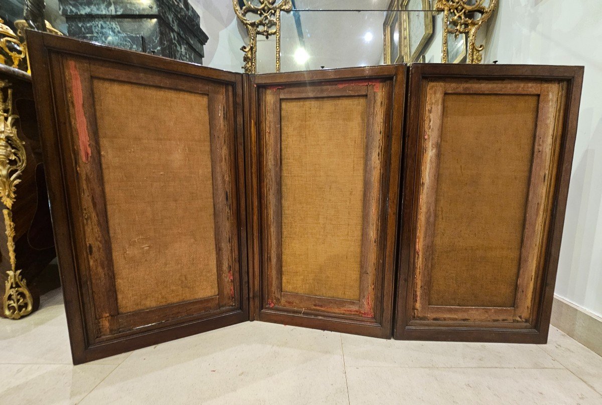 Solid Mahogany Screen Louis XVI Period XVIIIth Century -photo-5