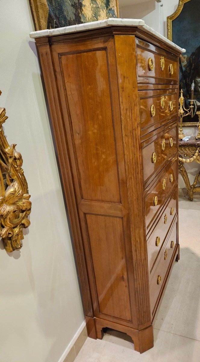 Mahogany Chiffonier Stamped L.moreau Louis XVI Period XVIII Century-photo-4