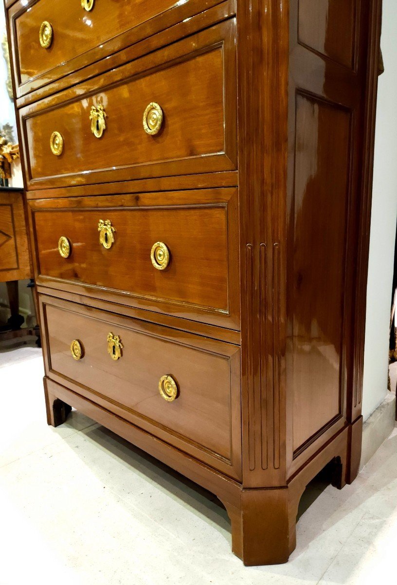 Mahogany Chiffonier Stamped L.moreau Louis XVI Period XVIII Century-photo-2