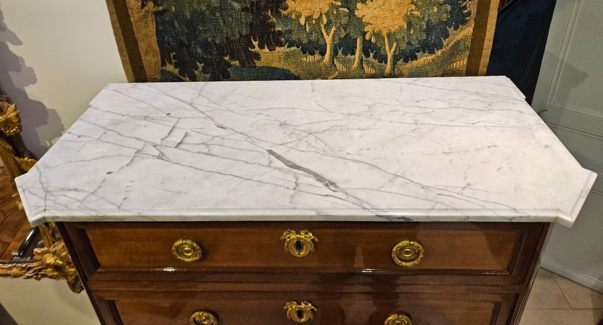 Mahogany Chiffonier Stamped L.moreau Louis XVI Period XVIII Century-photo-6