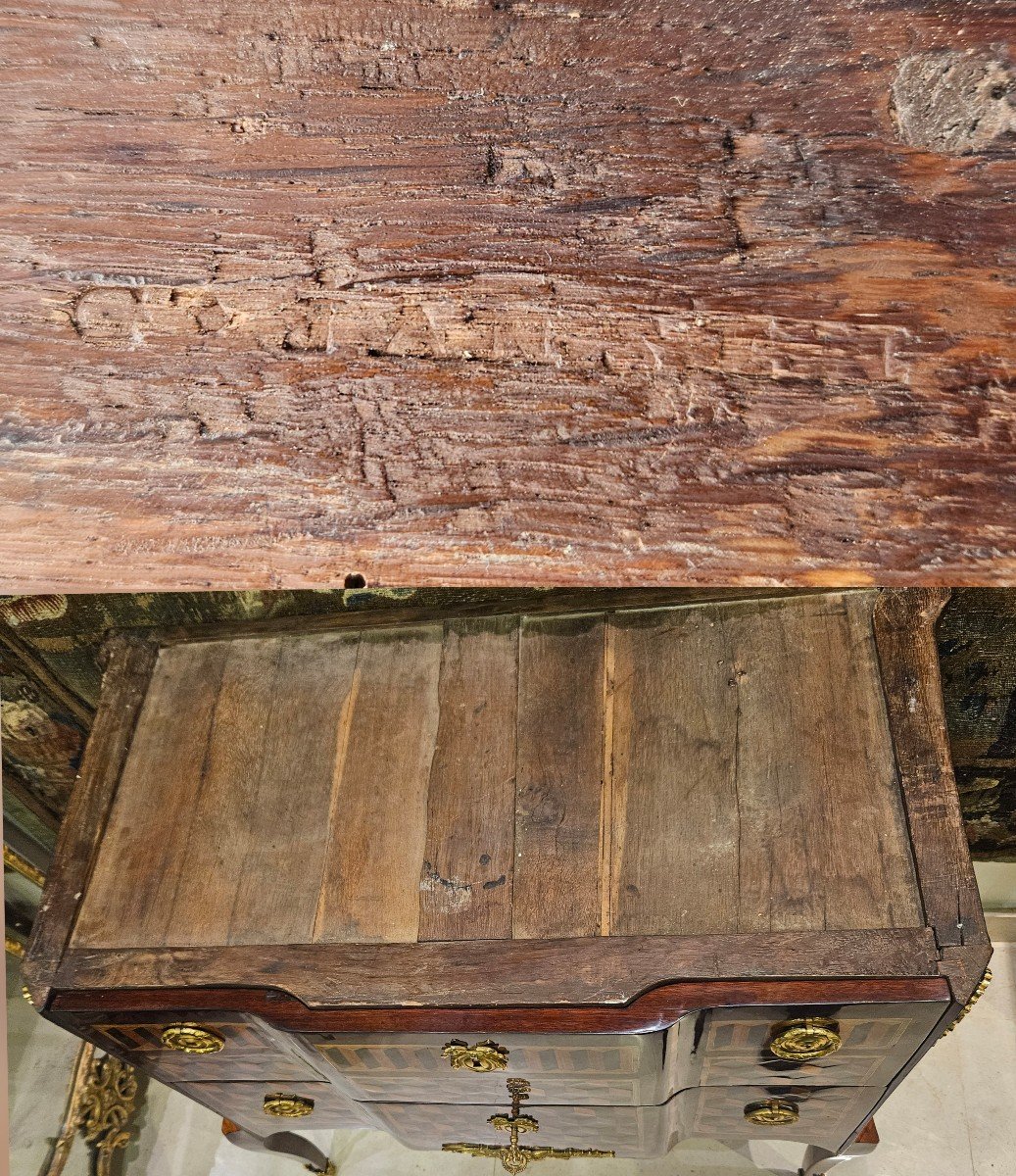 Commode En Marqueterie Estampillée G.Jansen Epoque Transition XVIII ème -photo-7