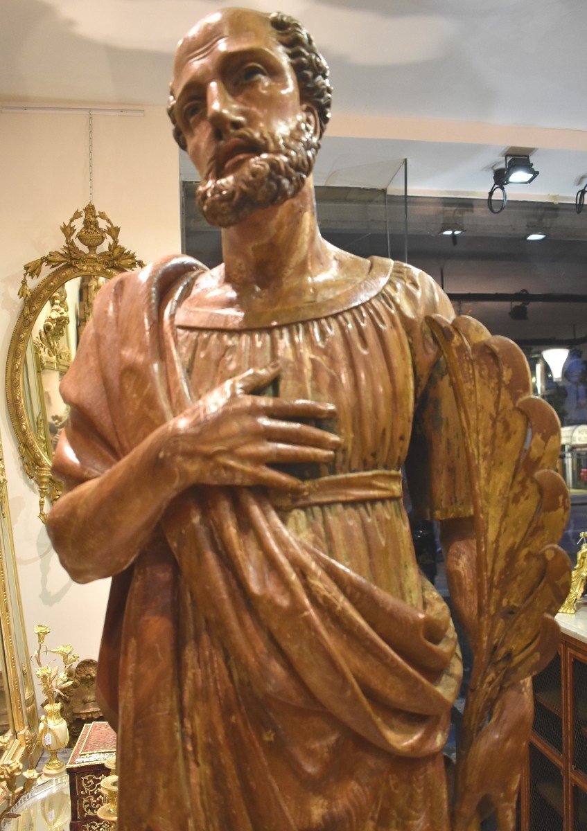 Important Sculpture Of "saint Stephen" In Lime Wood, Early 18th Century-photo-5