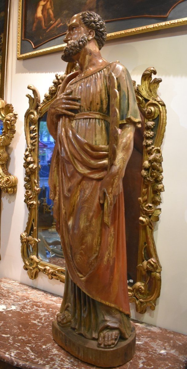 Important Sculpture Of "saint Stephen" In Lime Wood, Early 18th Century-photo-6