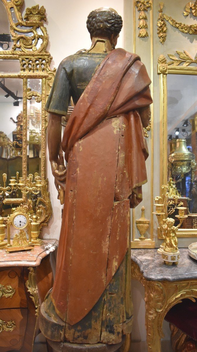 Important Sculpture Of "saint Stephen" In Lime Wood, Early 18th Century-photo-7