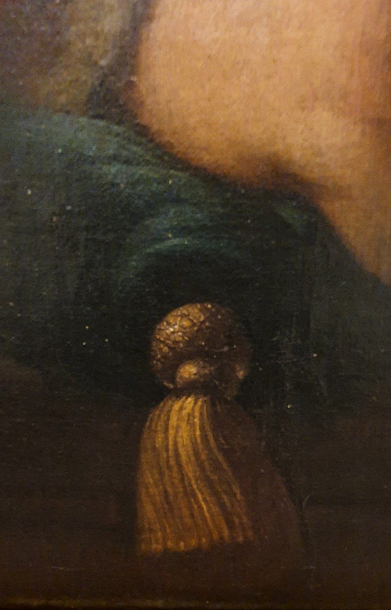 Oil On Canvas "saint John The Baptist Child" Italy 17th Century-photo-2