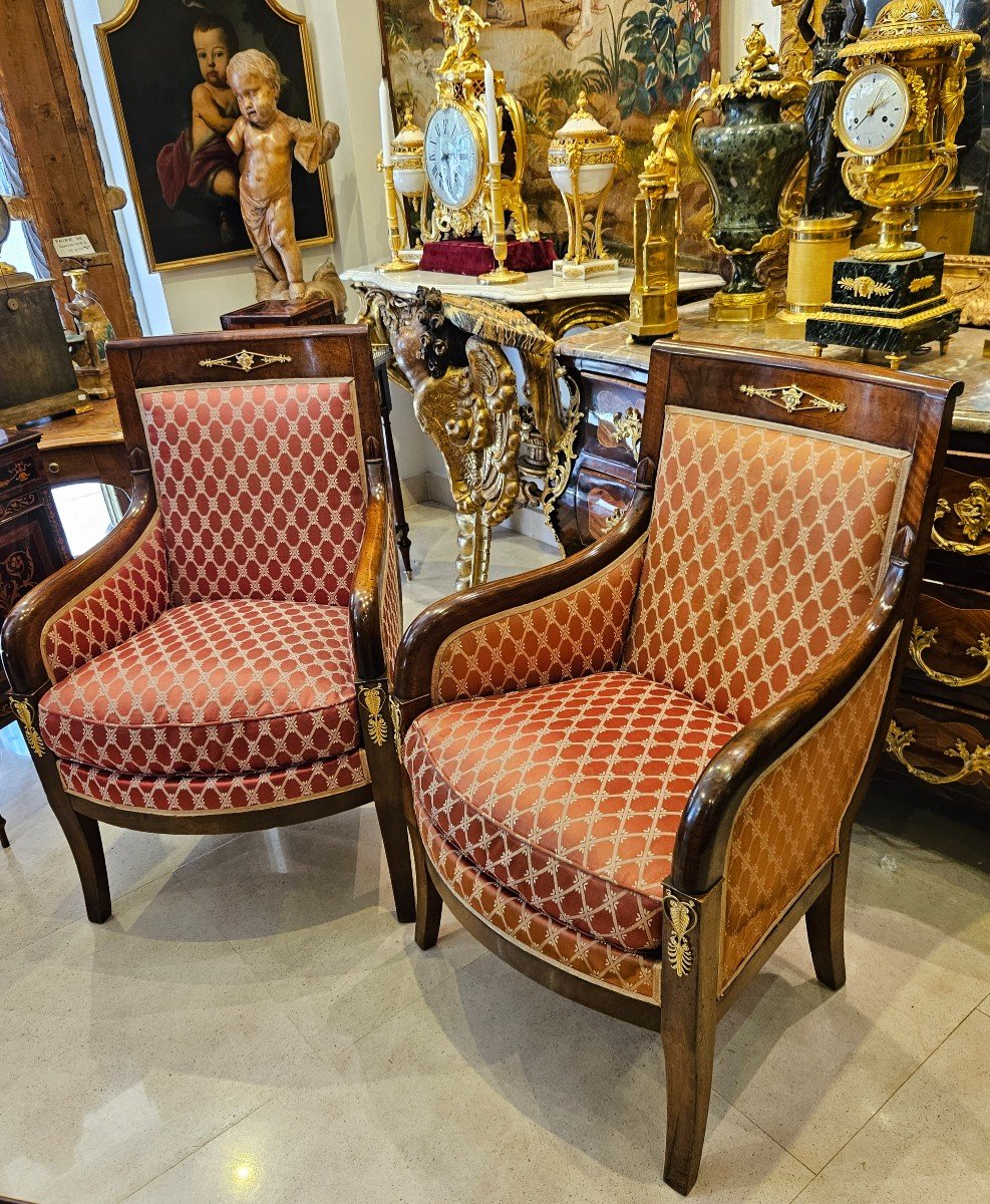  Paire De Bergères Epoque Empire Début XIXème-photo-3