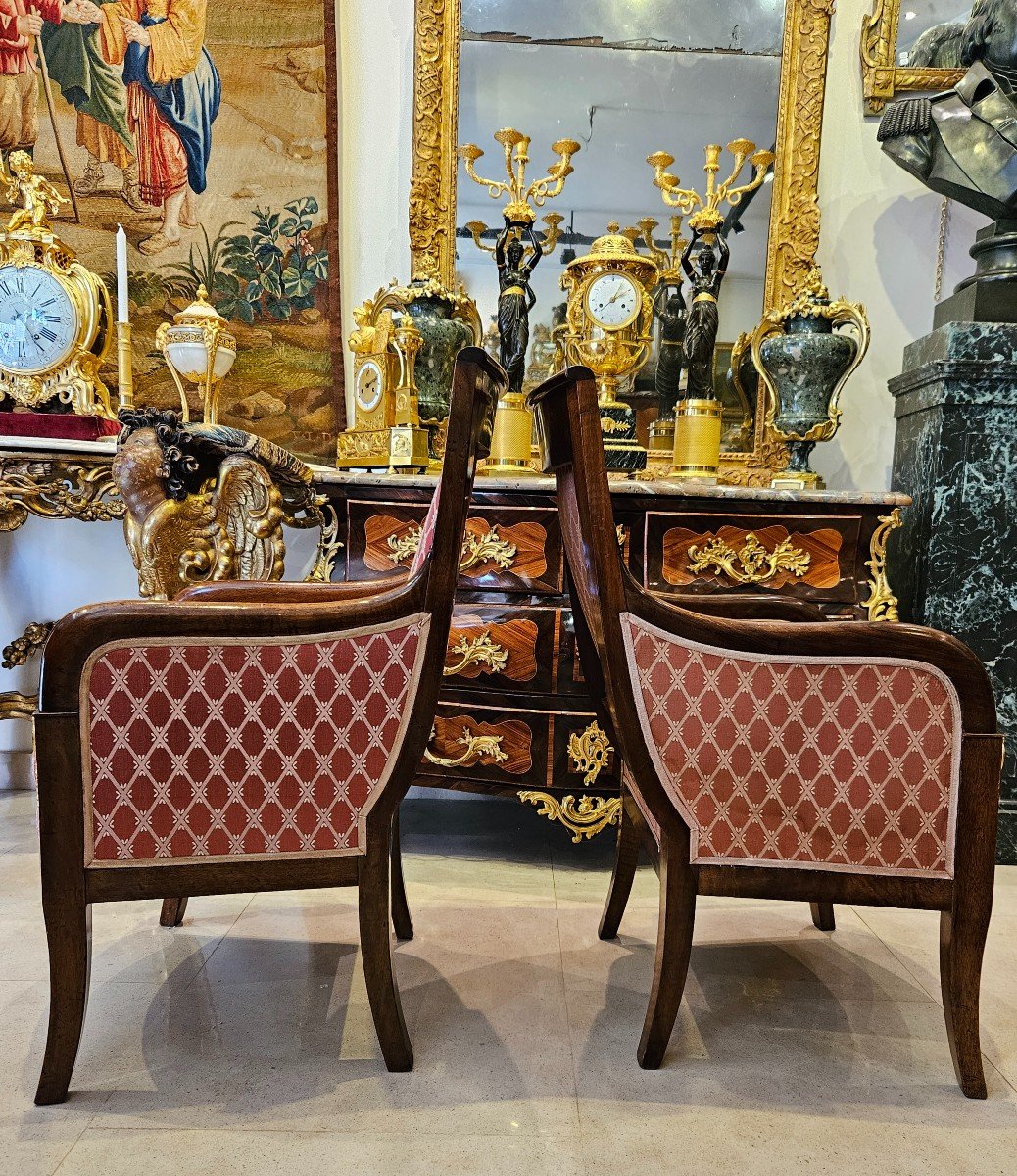  Paire De Bergères Epoque Empire Début XIXème-photo-4