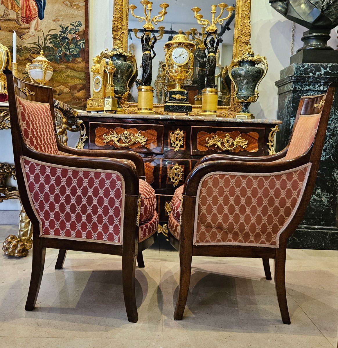  Paire De Bergères Epoque Empire Début XIXème-photo-3