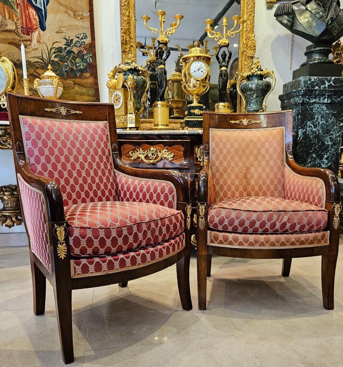  Paire De Bergères Epoque Empire Début XIXème