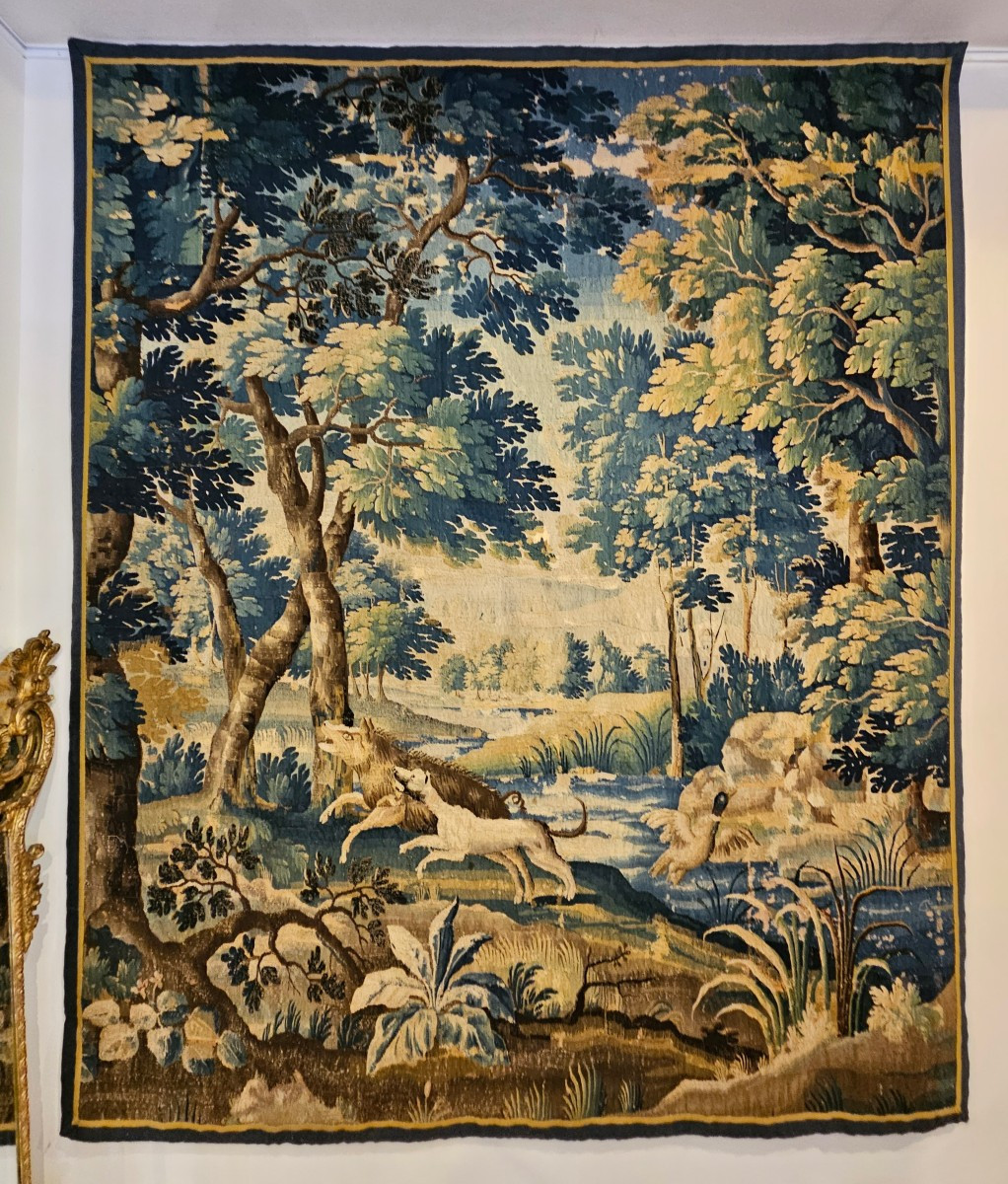 Tapisserie Aubusson "verdure Aux Animaux" Epoque Louis XIV Début XVIII ème.-photo-5