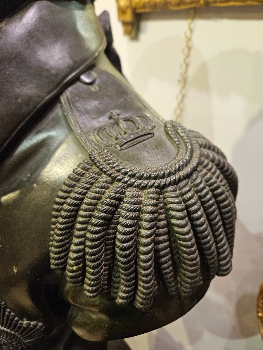 "louis XVIII King Of France And Navarre" In Patinated Bronze Dated 1816 Early 19th Century-photo-2