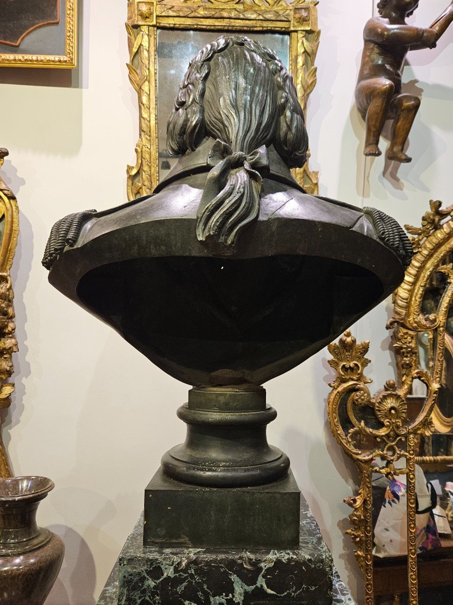 "louis XVIII King Of France And Navarre" In Patinated Bronze Dated 1816 Early 19th Century-photo-7