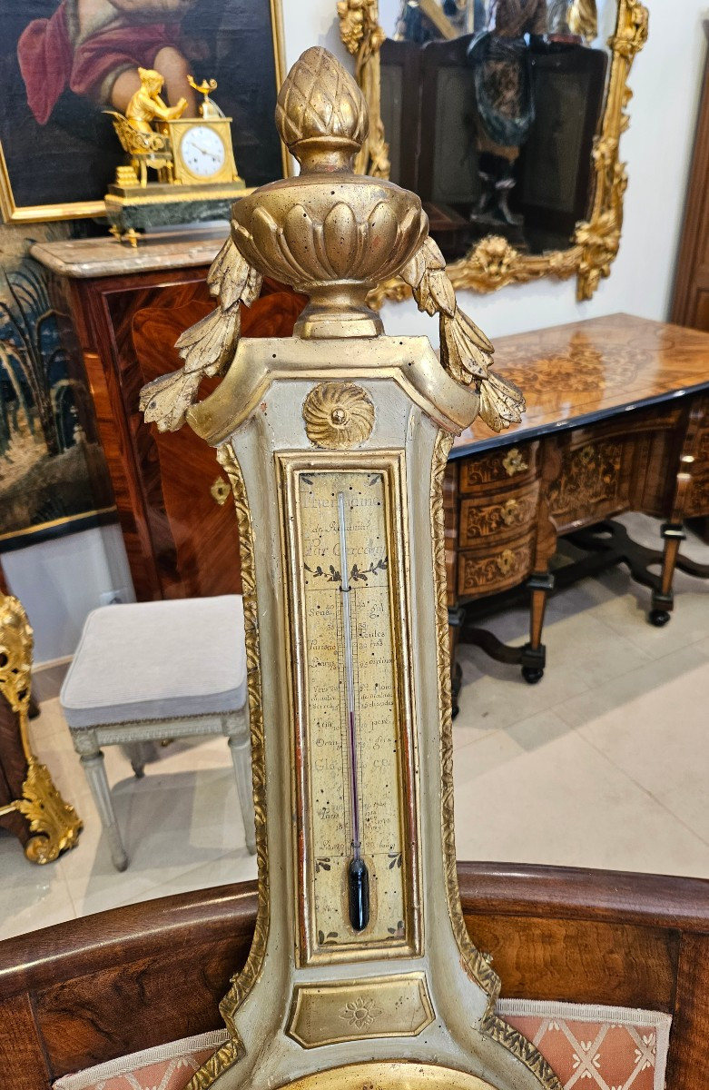 Barometer Thermometer By "carcany Faubourg St Antoine" Louis XVI Period XVIII Century-photo-1