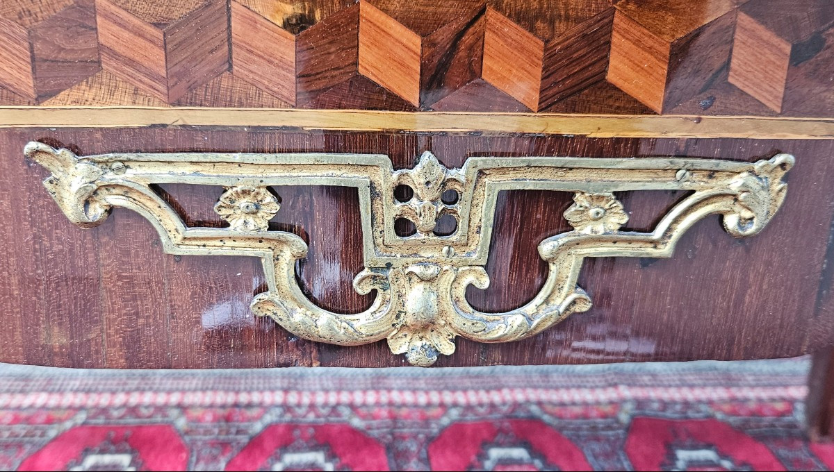 Cube Marquetry Chest Of Drawers, Transition Period, 18th Century-photo-3