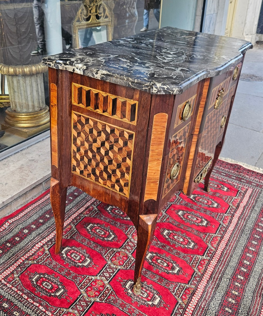 Cube Marquetry Chest Of Drawers, Transition Period, 18th Century-photo-5