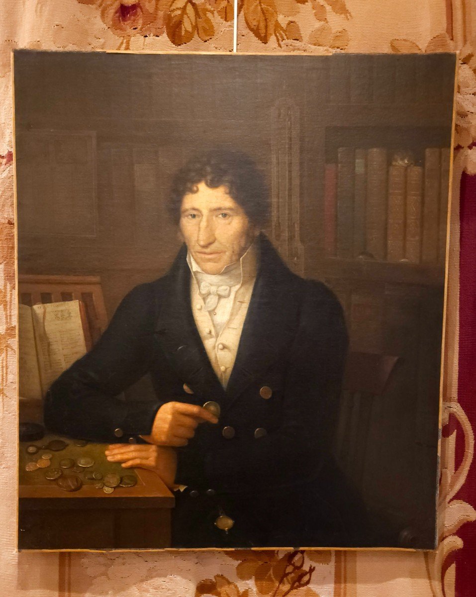 Portrait "d'un Collectionneur" Epoque Empire Début XIX ème-photo-2