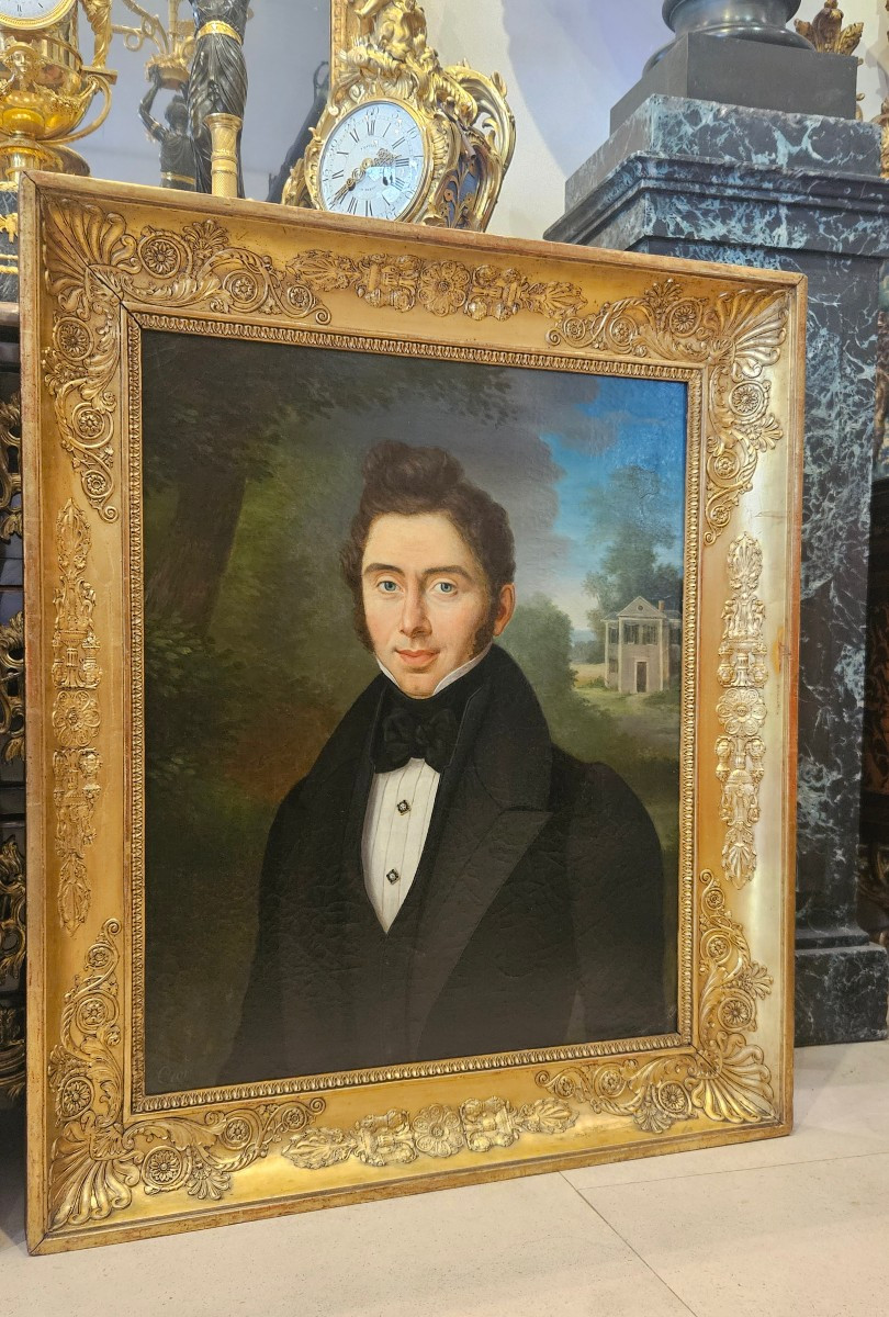  Paire De Grands Portraits Signés "Pierre Charles Cior 1769-1840 "début XIX ème.-photo-2