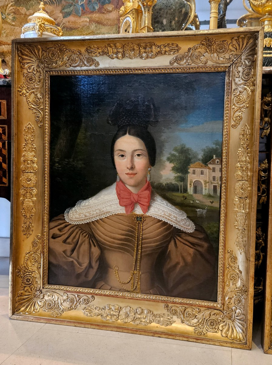  Paire De Grands Portraits Signés "Pierre Charles Cior 1769-1840 "début XIX ème.-photo-3
