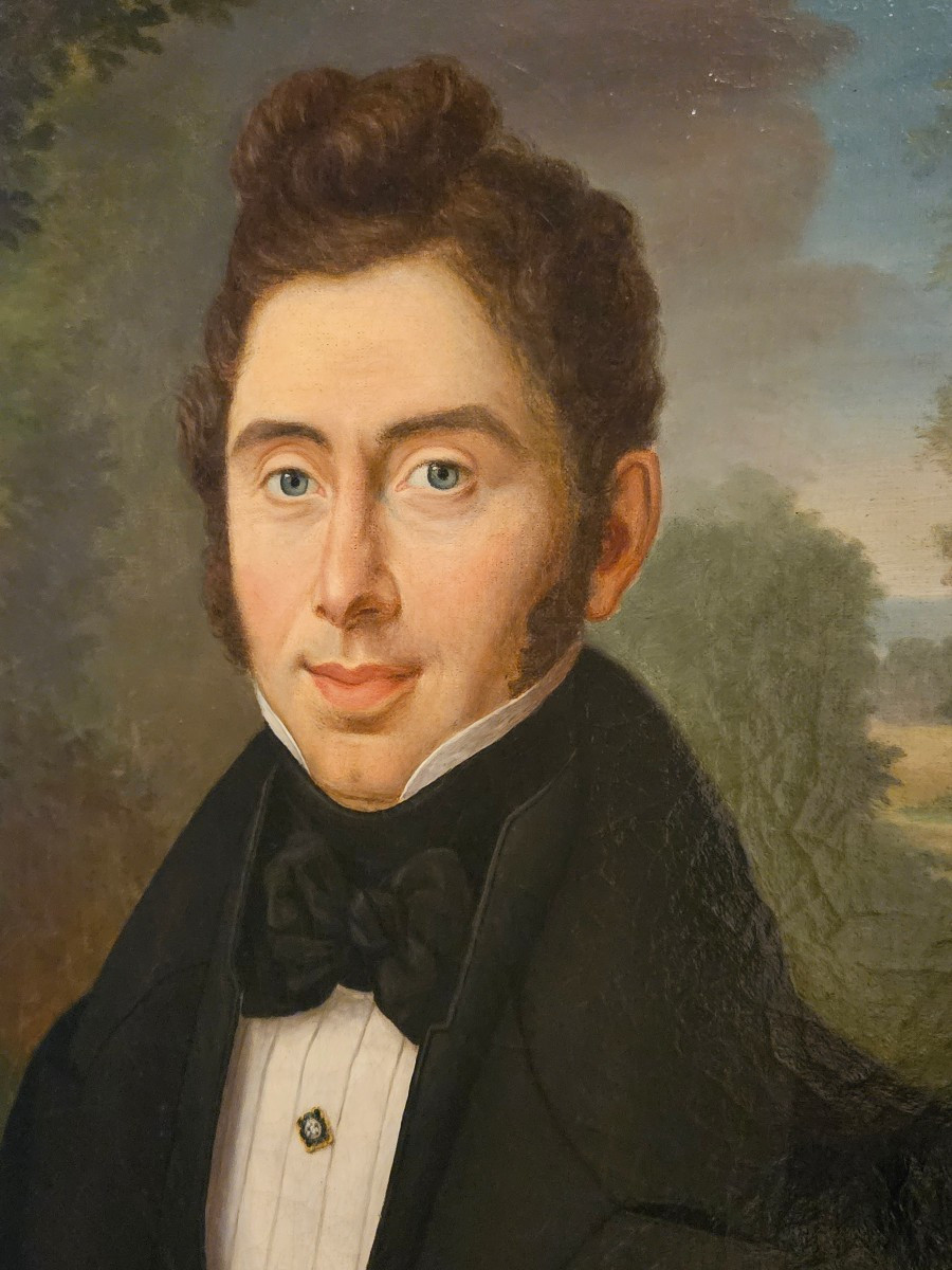  Paire De Grands Portraits Signés "Pierre Charles Cior 1769-1840 "début XIX ème.-photo-2