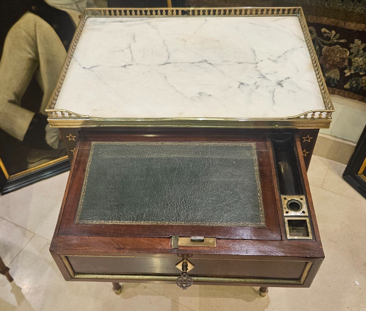 Mahogany Writing Table, Directoire Period, 18th Century-photo-5