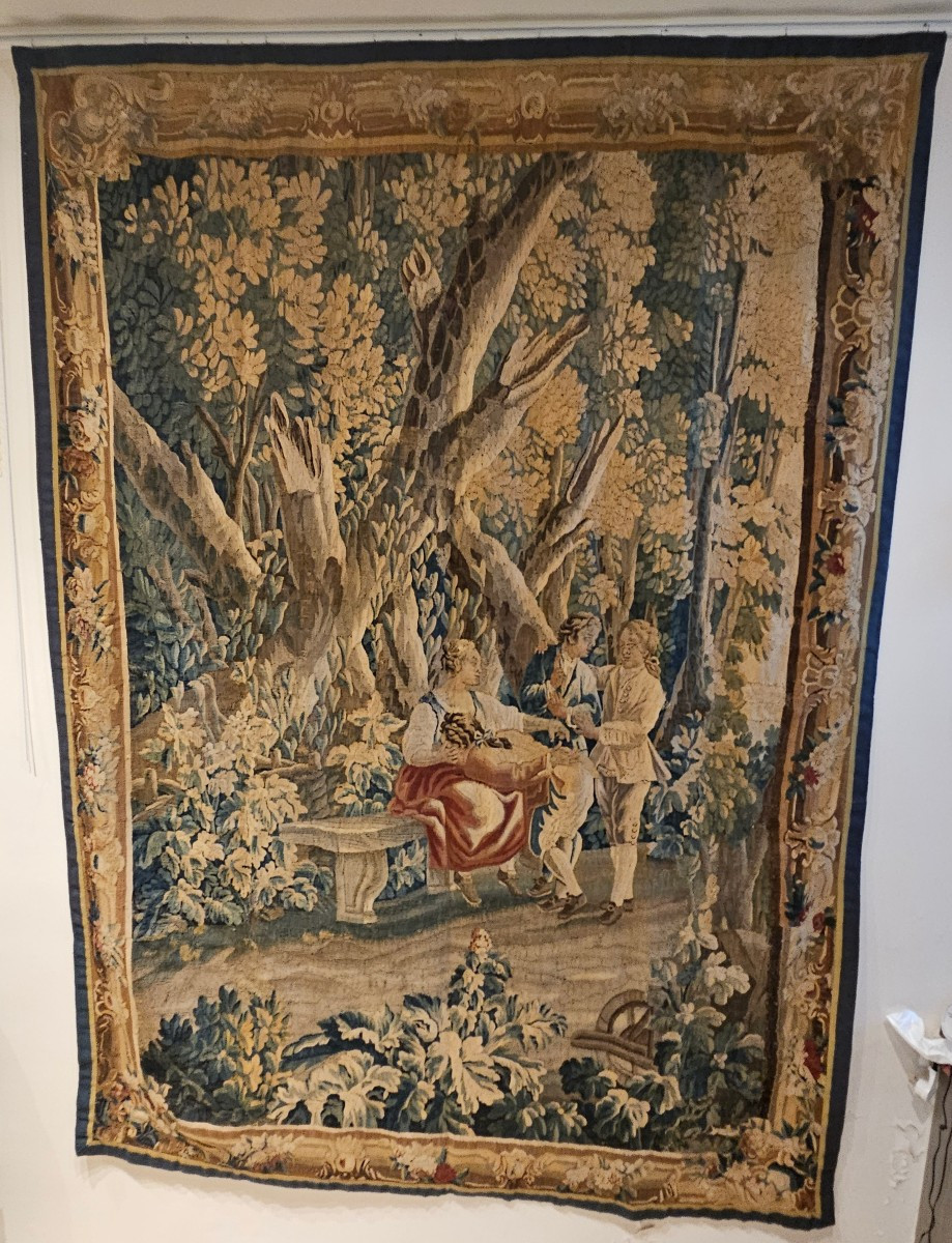 Tapisserie "La Main Chaude" D'Après J.B Huet Aubusson XVIII ème -photo-3