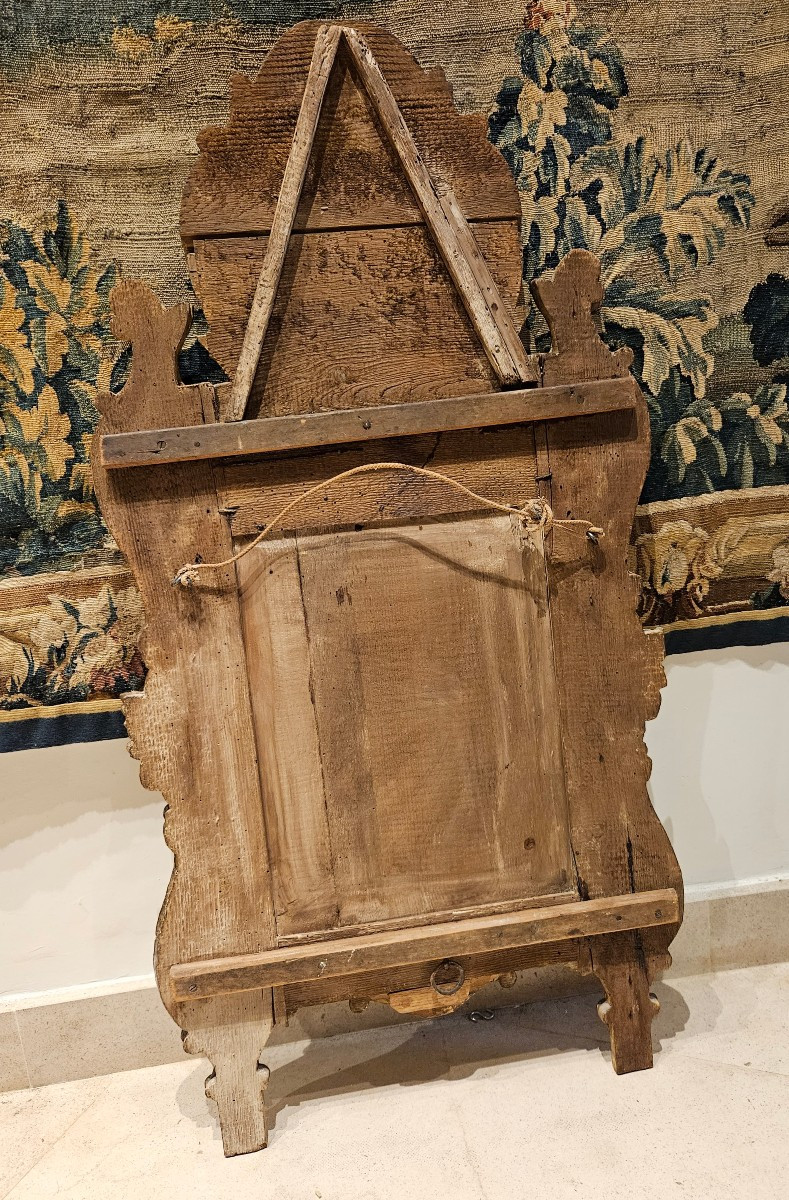 Miroir De Beaucaire En Bois Sculpté Et Doré Provence XVIII ème-photo-3