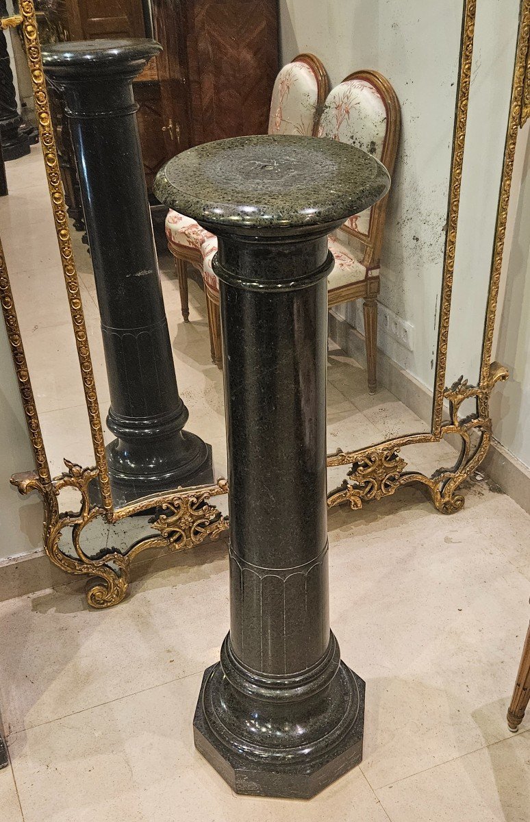 Louis XVI Style Column In Serpentine, 19th Century-photo-2