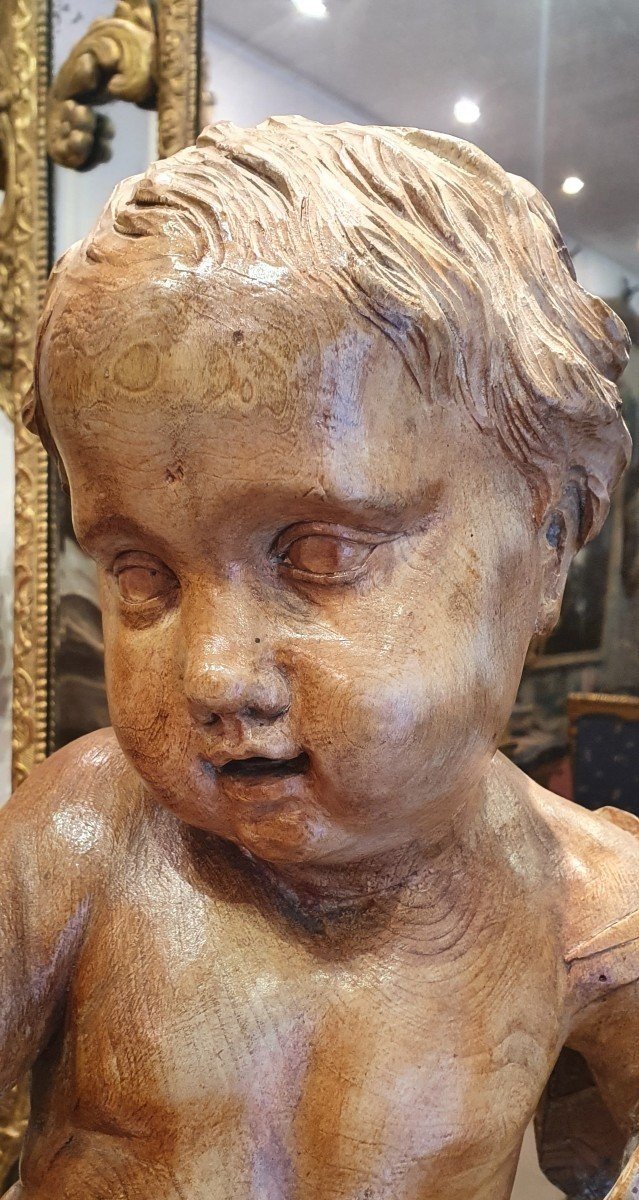 Carved Linden Putti, Italy, 18th Century-photo-2