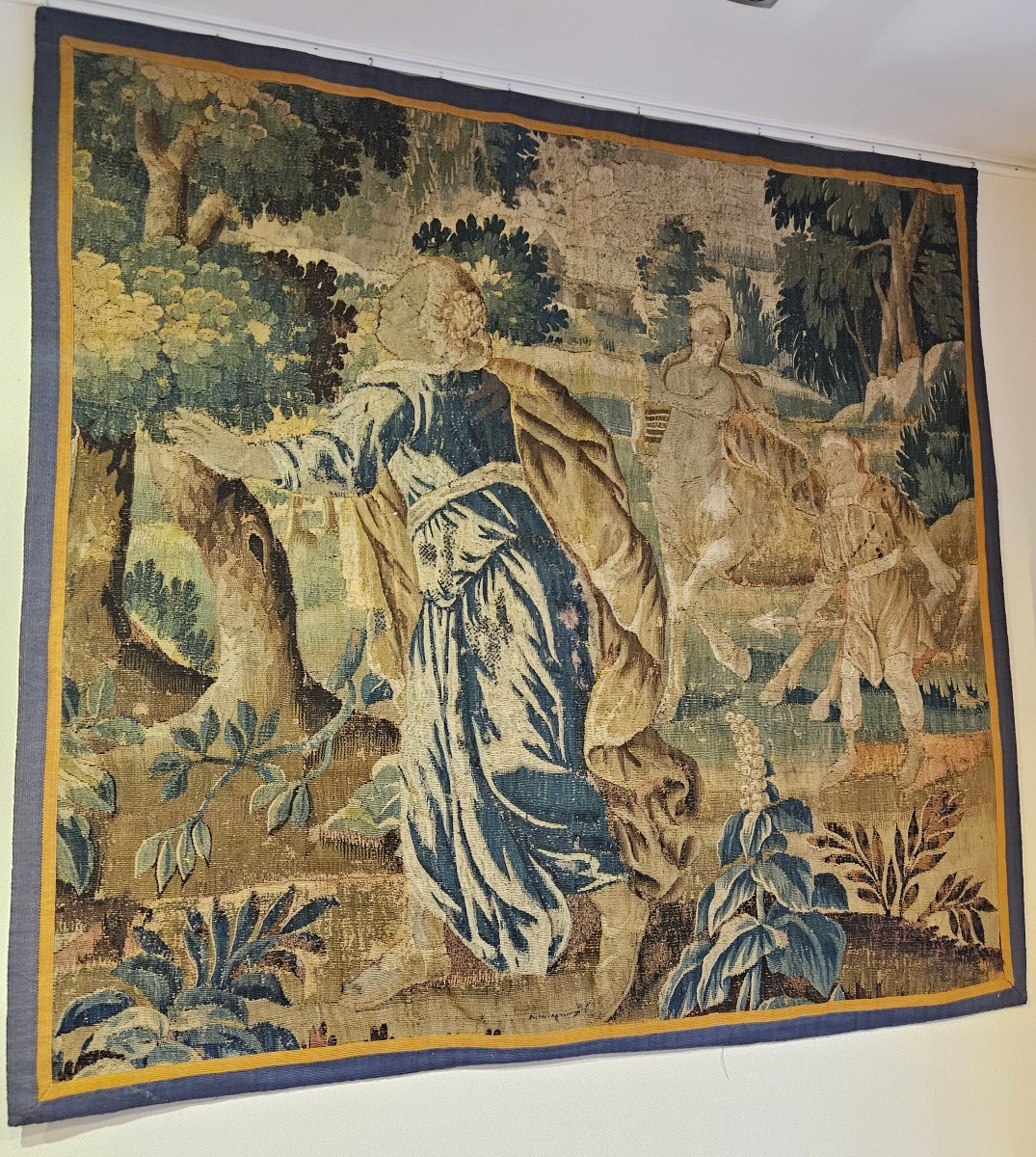 Tapisserie d'Aubusson "Chiron Et Achille" Epoque Louis XIV XVII ème -photo-2