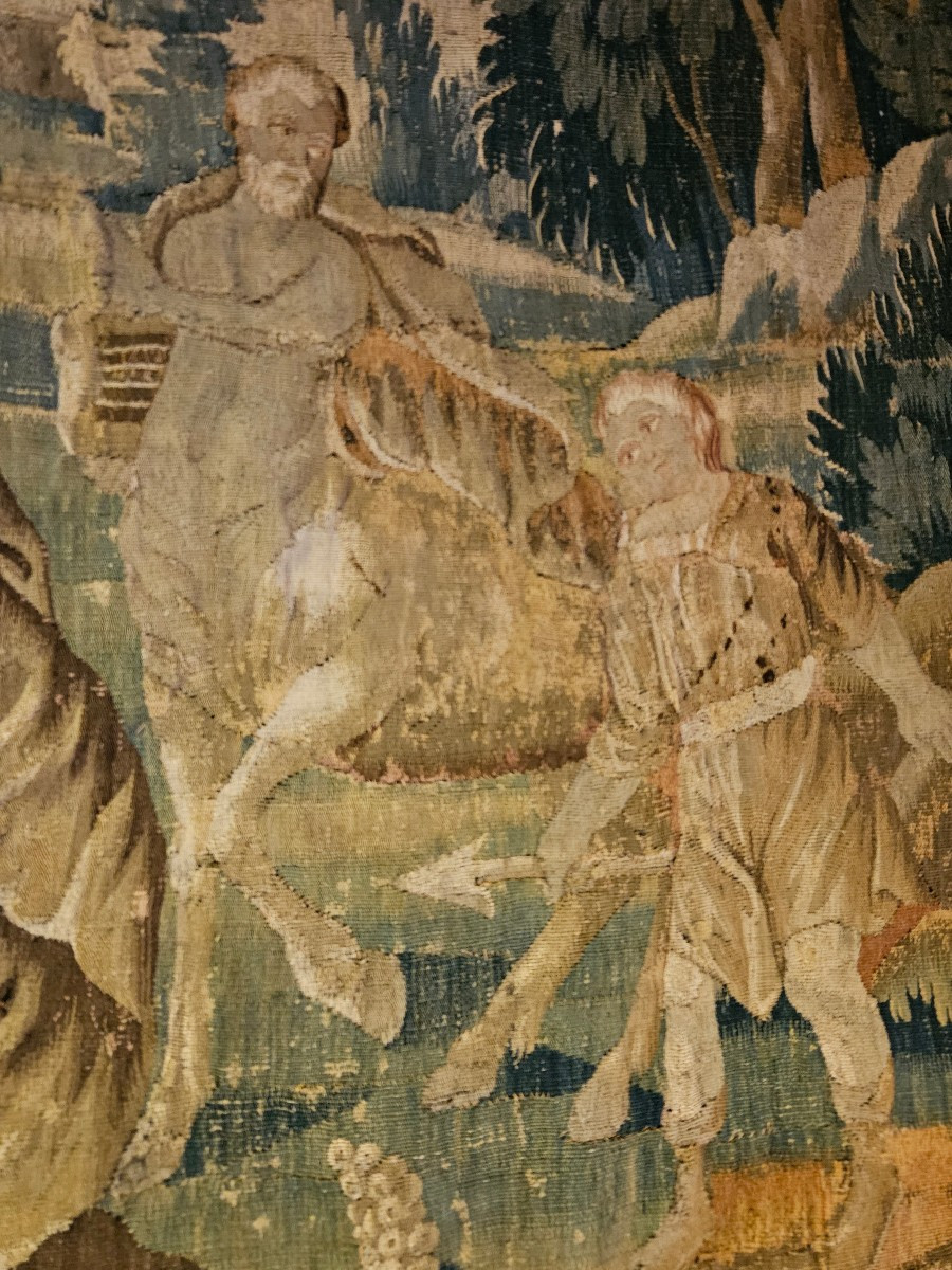 Tapisserie d'Aubusson "Chiron Et Achille" Epoque Louis XIV XVII ème -photo-4