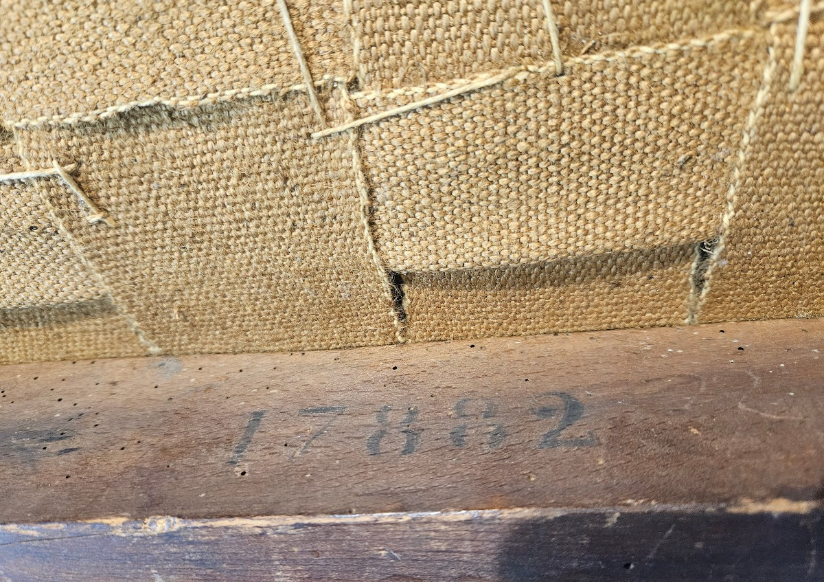 Fauteuil D'Officier Estampillée P.Marcion Epoque Empire début XIX ème -photo-7