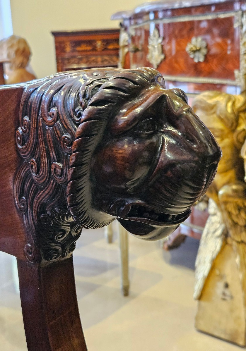 "lion Head" Office Chair, Empire Period, Early 19th Century -photo-4