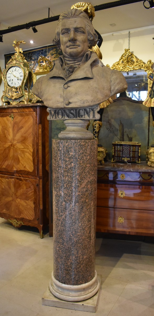 Large Busts Of "gossec" And "monsigny" Signed "detombay" 19th Century -photo-1