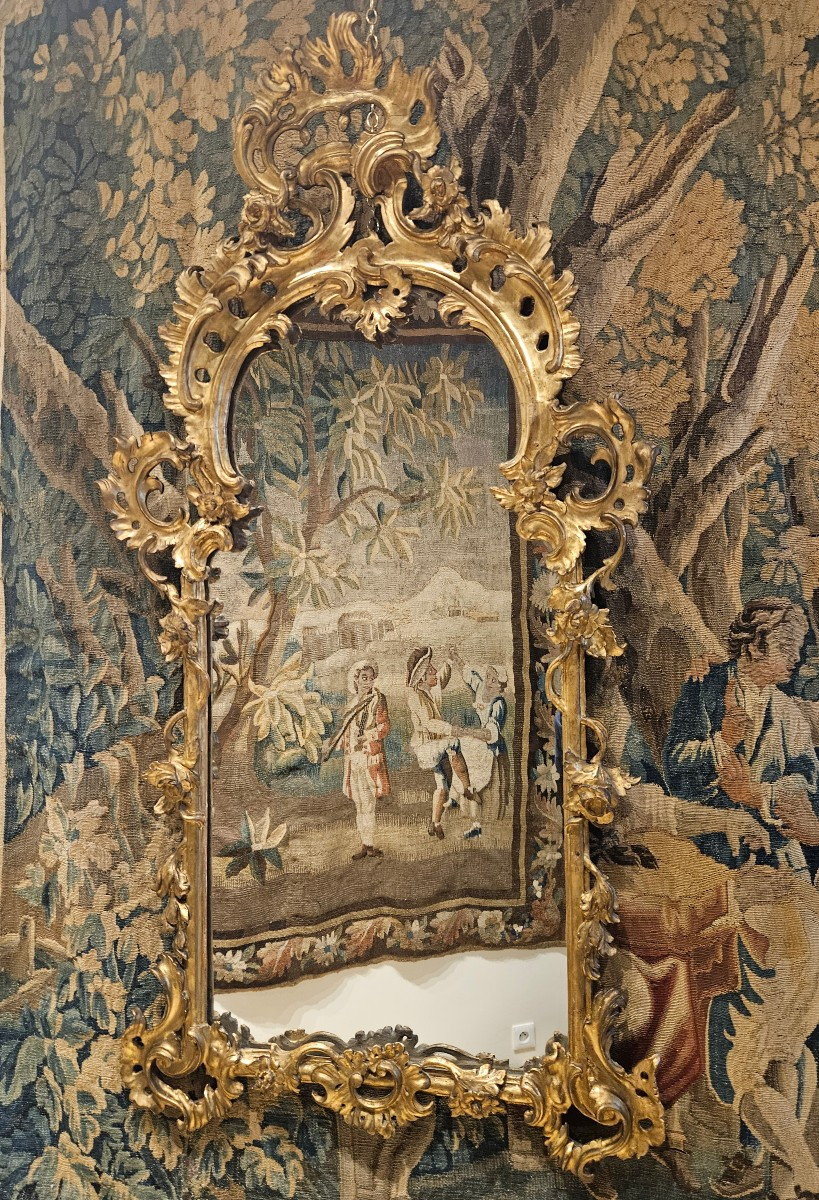  Miroir En Tilleul Sculpté Et Doré XVIII ème-photo-2