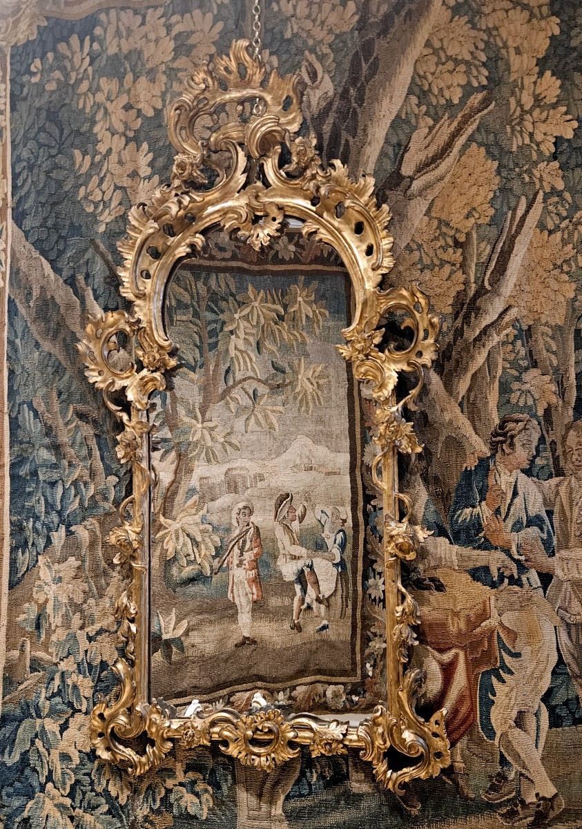  Miroir En Tilleul Sculpté Et Doré XVIII ème-photo-1