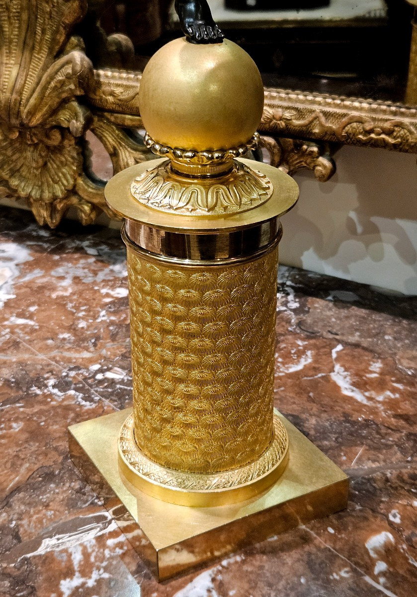 Paire De Grands Candélabres "Aux Putti  Ailés" Epoque Empire Début XIXème -photo-4