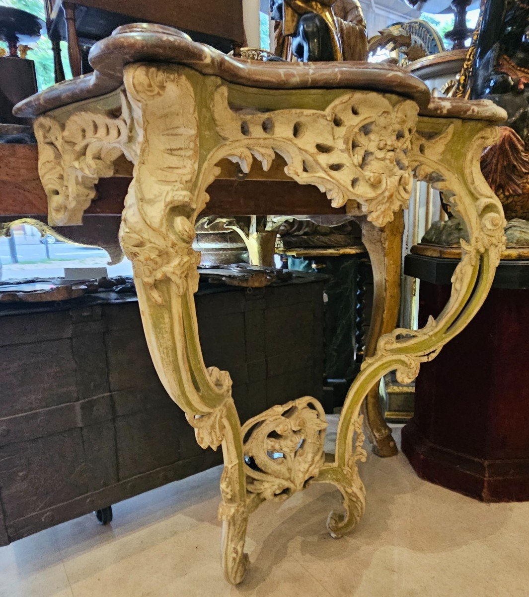 Console En Bois Sculpté Epoque Louis XV XVIII ème-photo-5