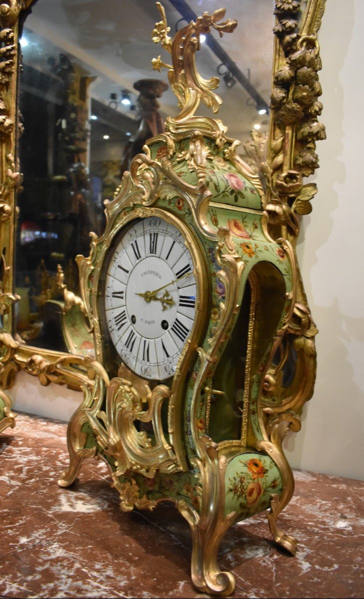 Louis XV Period Cartel Clock, Stamped B. Lieutaud, 18th Century-photo-3