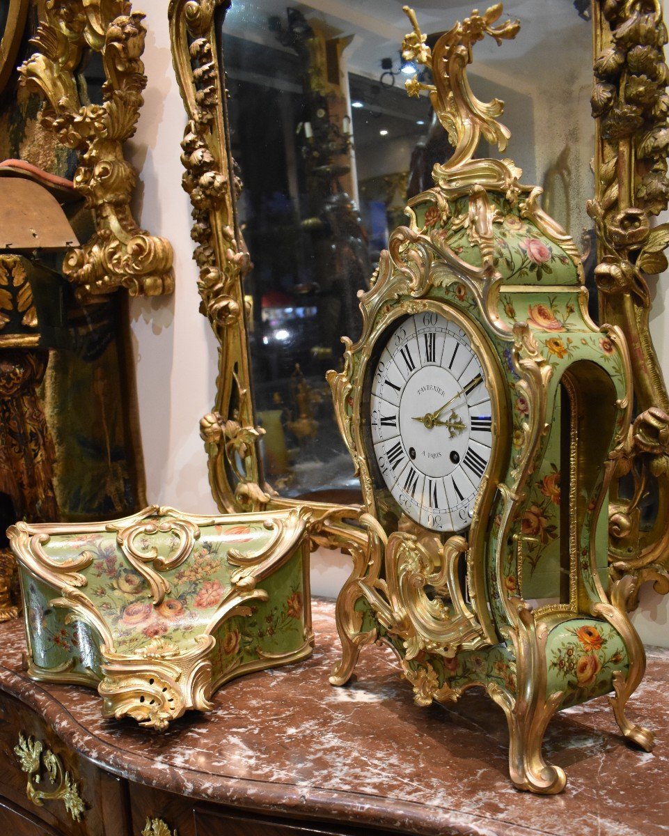 Louis XV Period Cartel Clock, Stamped B. Lieutaud, 18th Century-photo-4