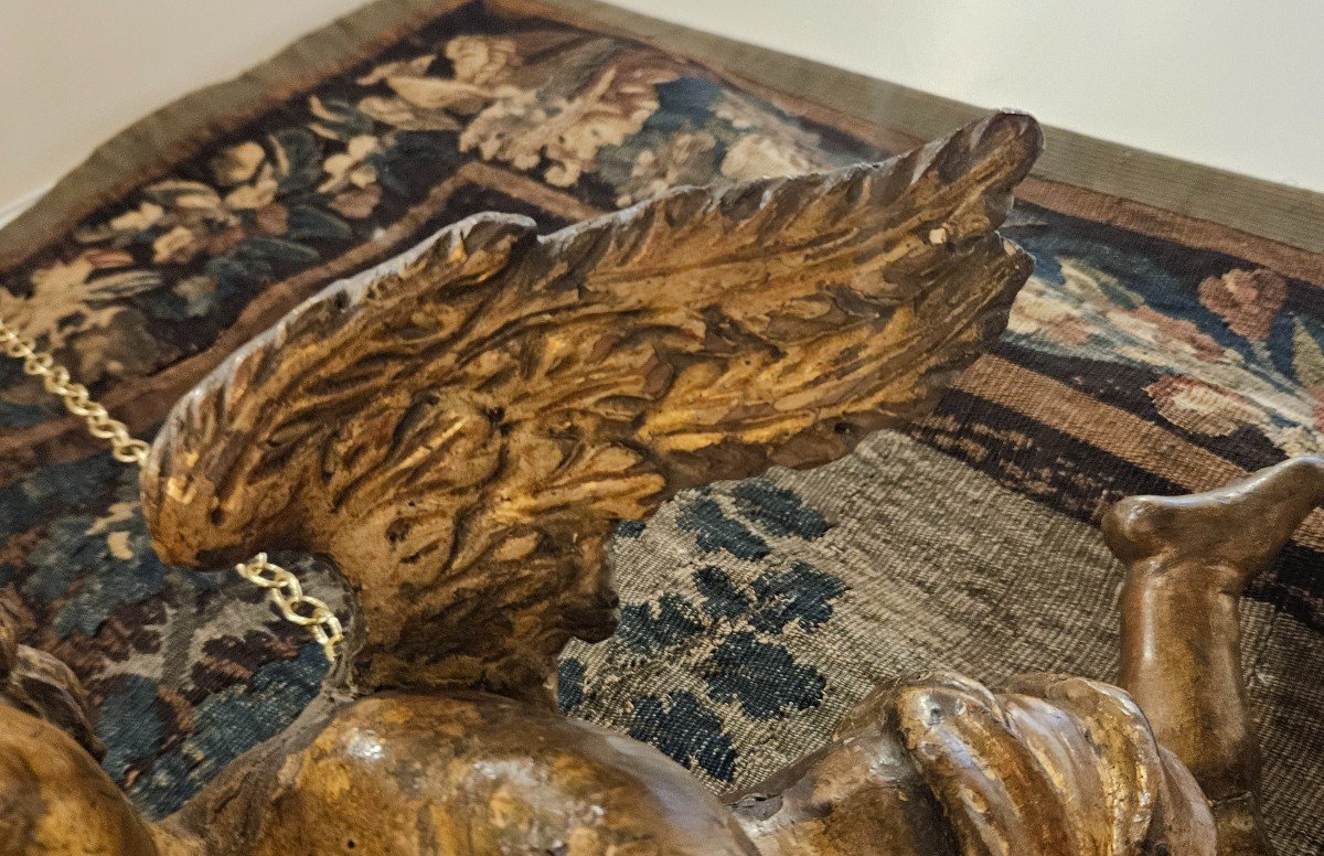 Pair Of Carved Wooden Cherubs, Louis XIV Period, 17th Century-photo-4