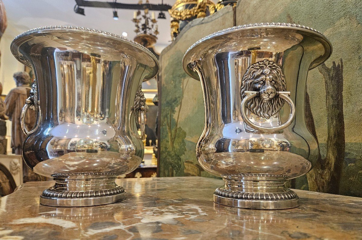 Pair Of Iceboxes "charles Balaine Goldsmith" Paris Circa 1830 Early 19th Century-photo-2