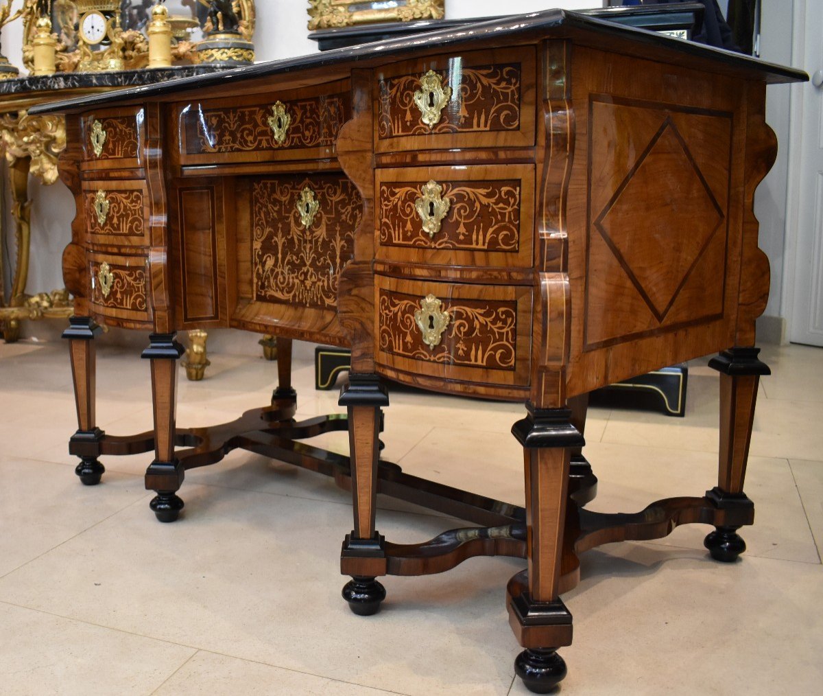 Mazarin Marquetry Desk, Louis XIV Period, 17th Century-photo-4