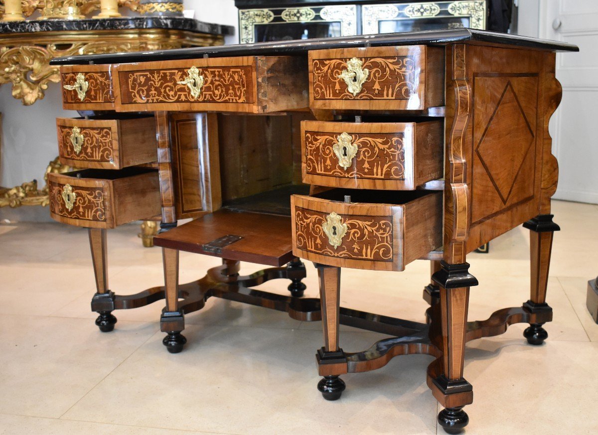 Mazarin Marquetry Desk, Louis XIV Period, 17th Century-photo-3