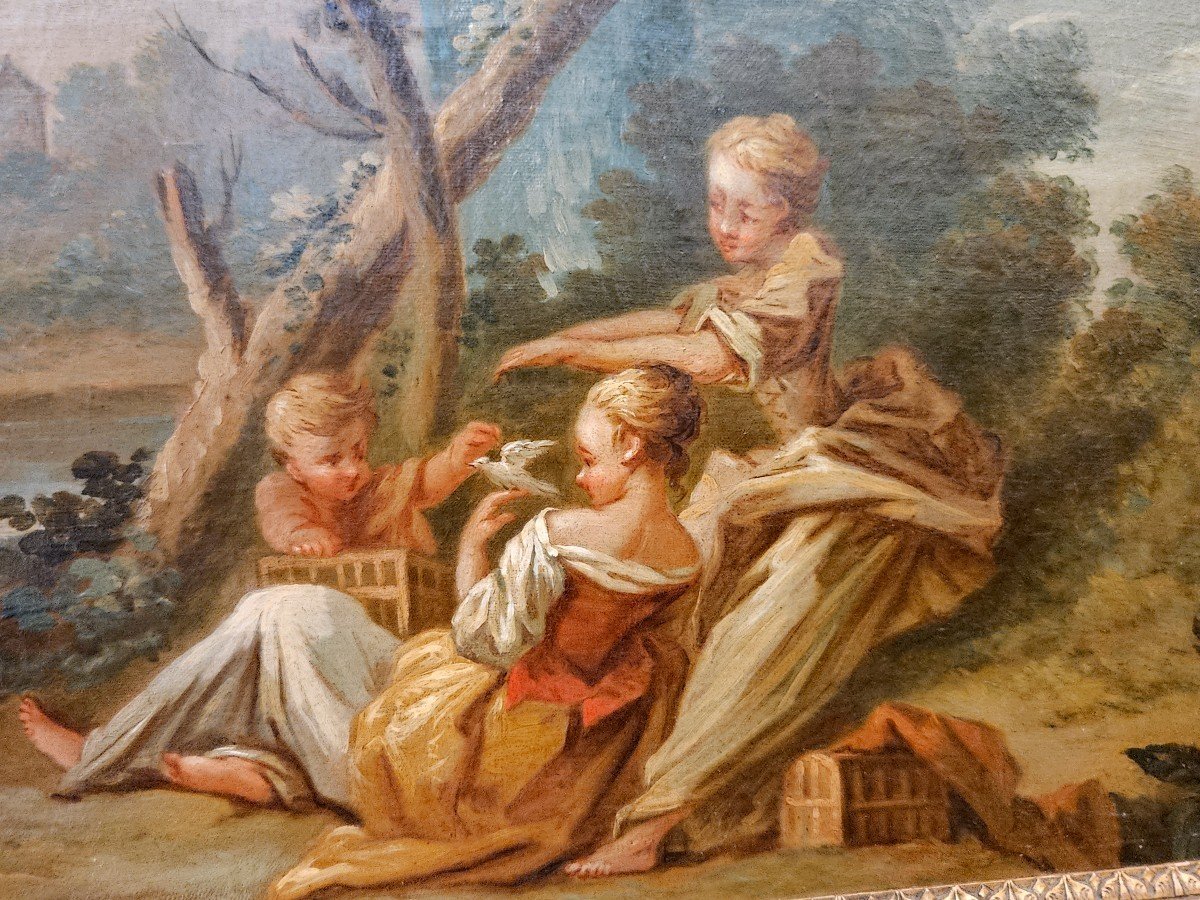 Trumeau En Bois Sculpté Et Doré Epoque Louis XVI XVIII ème-photo-4