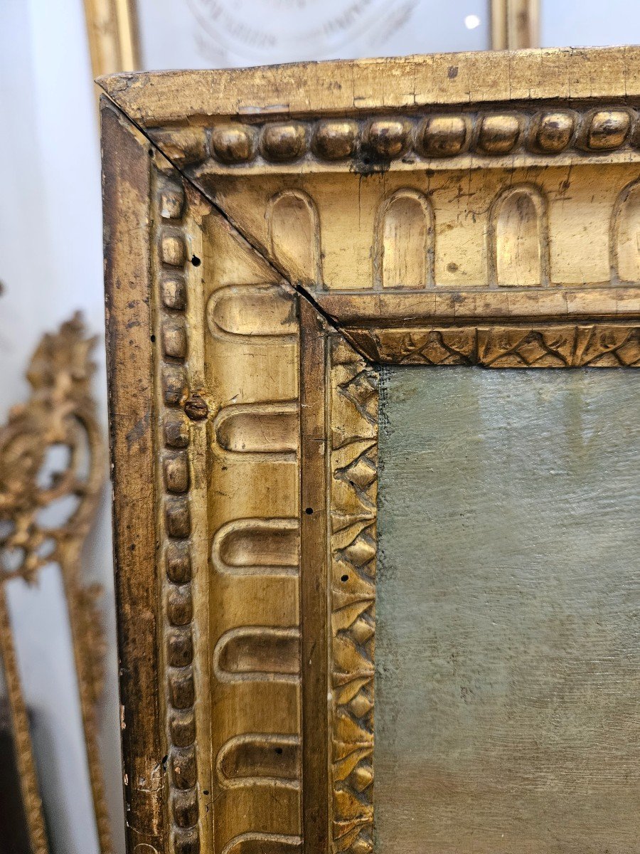 Trumeau En Bois Sculpté Et Doré Epoque Louis XVI XVIII ème-photo-3