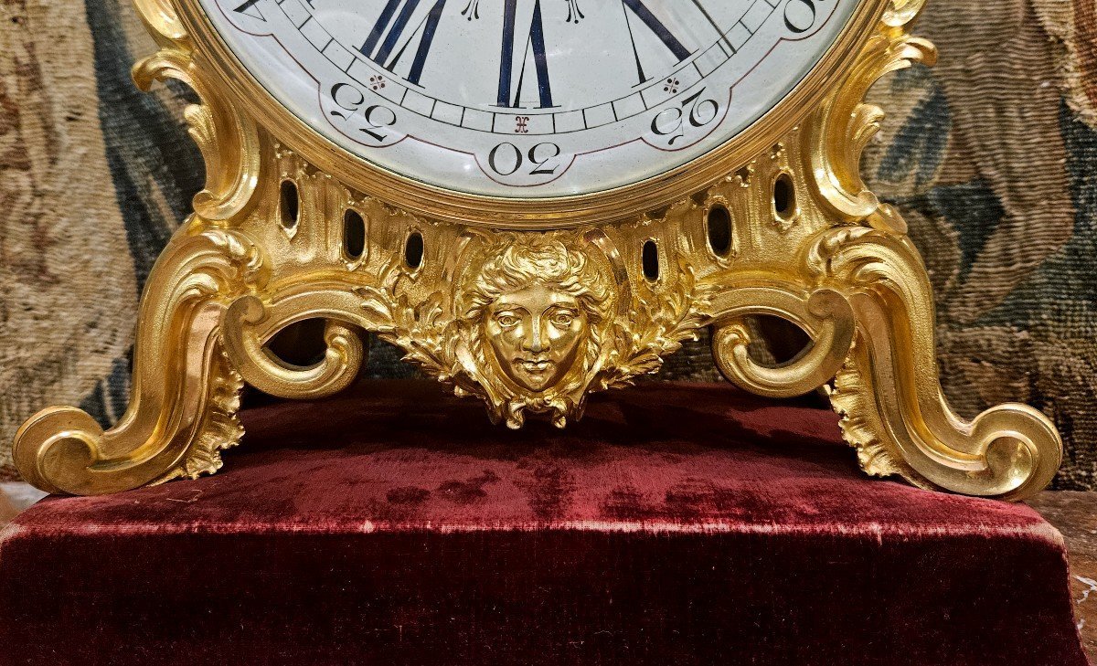 Important Cartel En Bronze Doré Signé"Henry Dasson 1886" XIX ème-photo-3