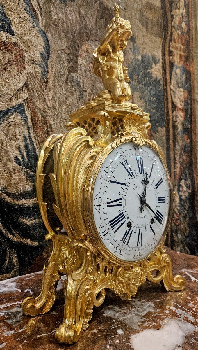 Important Cartel En Bronze Doré Signé"Henry Dasson 1886" XIX ème-photo-6