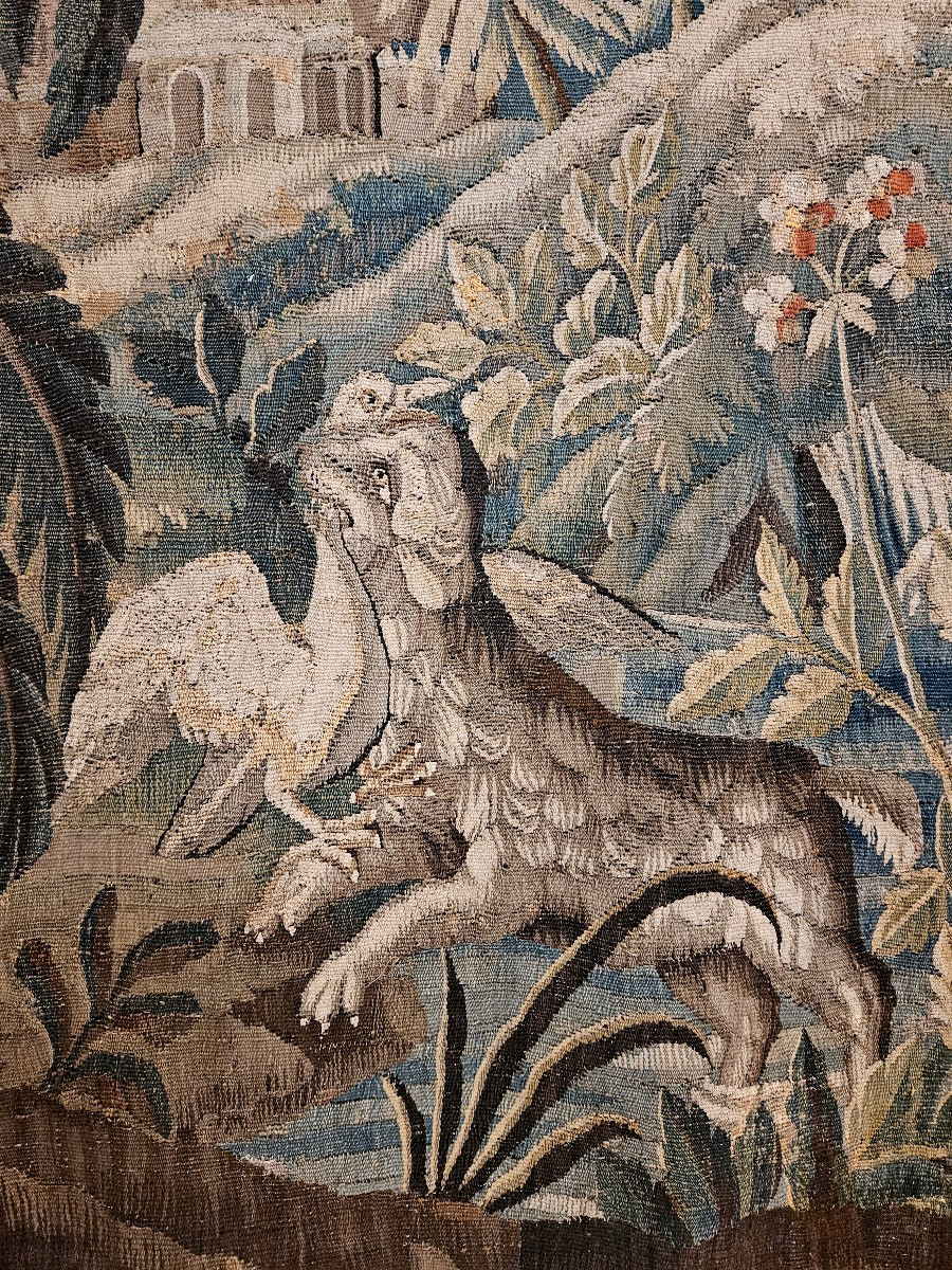 Tapisserie Aubusson "Verdure Aux Pagodes " D'Après J.B Pillement Époque Louis XV XVIII ème-photo-4